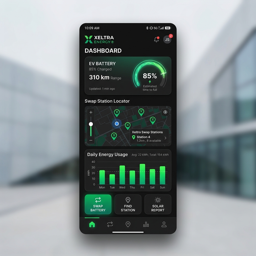 Xeltra Energy App - Dashboard Screen